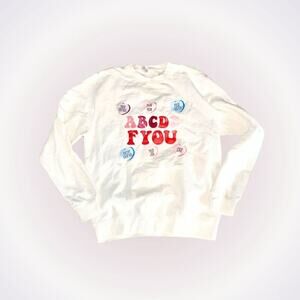 Etsy ABCDE FU Candy Heart Graphic Sweatshirt | Sz M